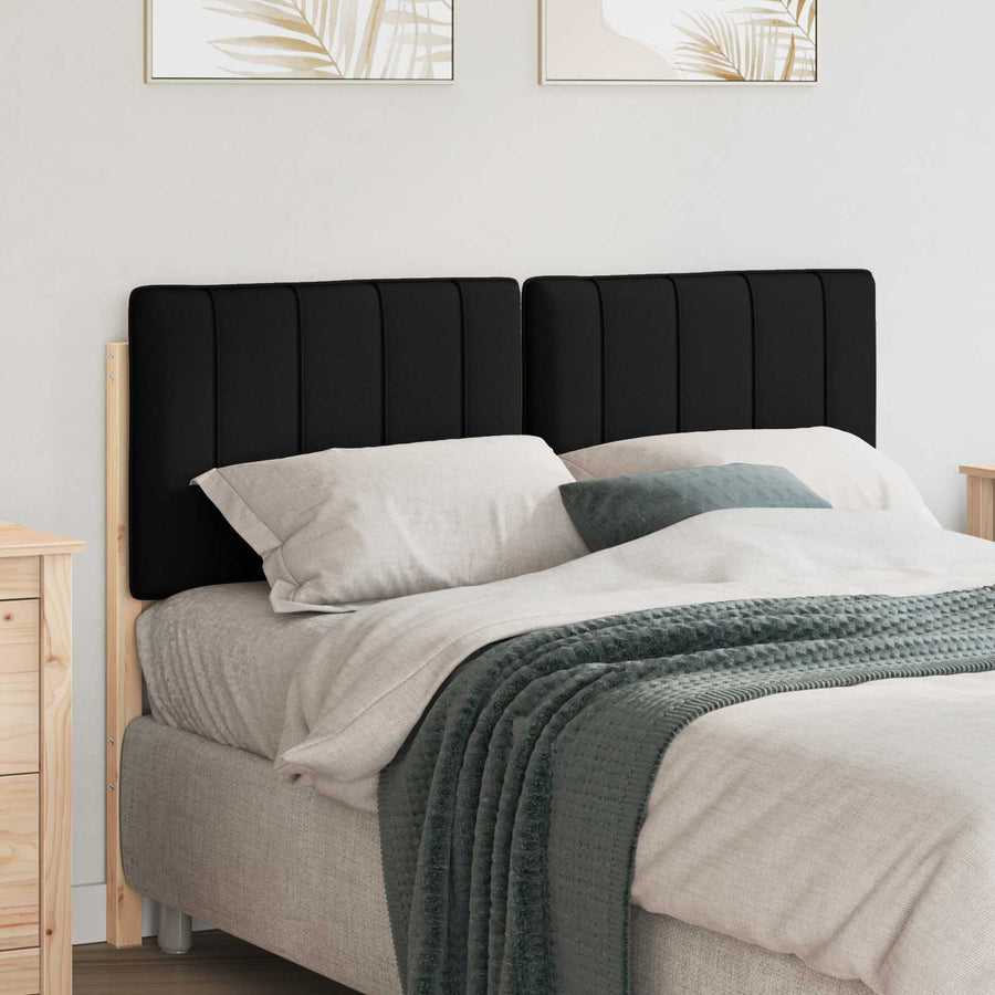 Gestoffeerd hoofdbord Bruin en zwart 120 cm Massief grenenhout