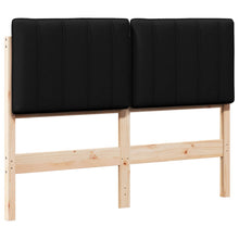 Gestoffeerd hoofdbord Bruin en zwart 120 cm Massief grenenhout