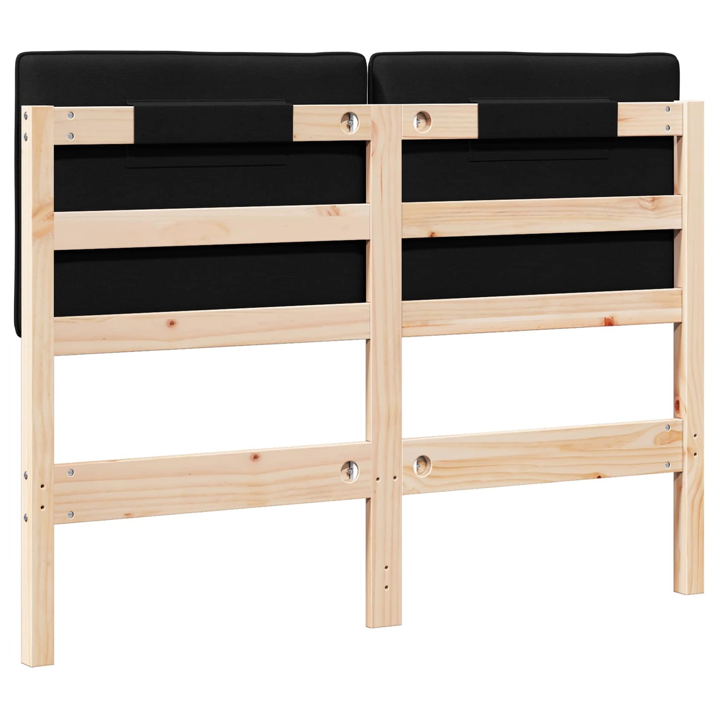 Gestoffeerd hoofdbord Bruin en zwart 120 cm Massief grenenhout