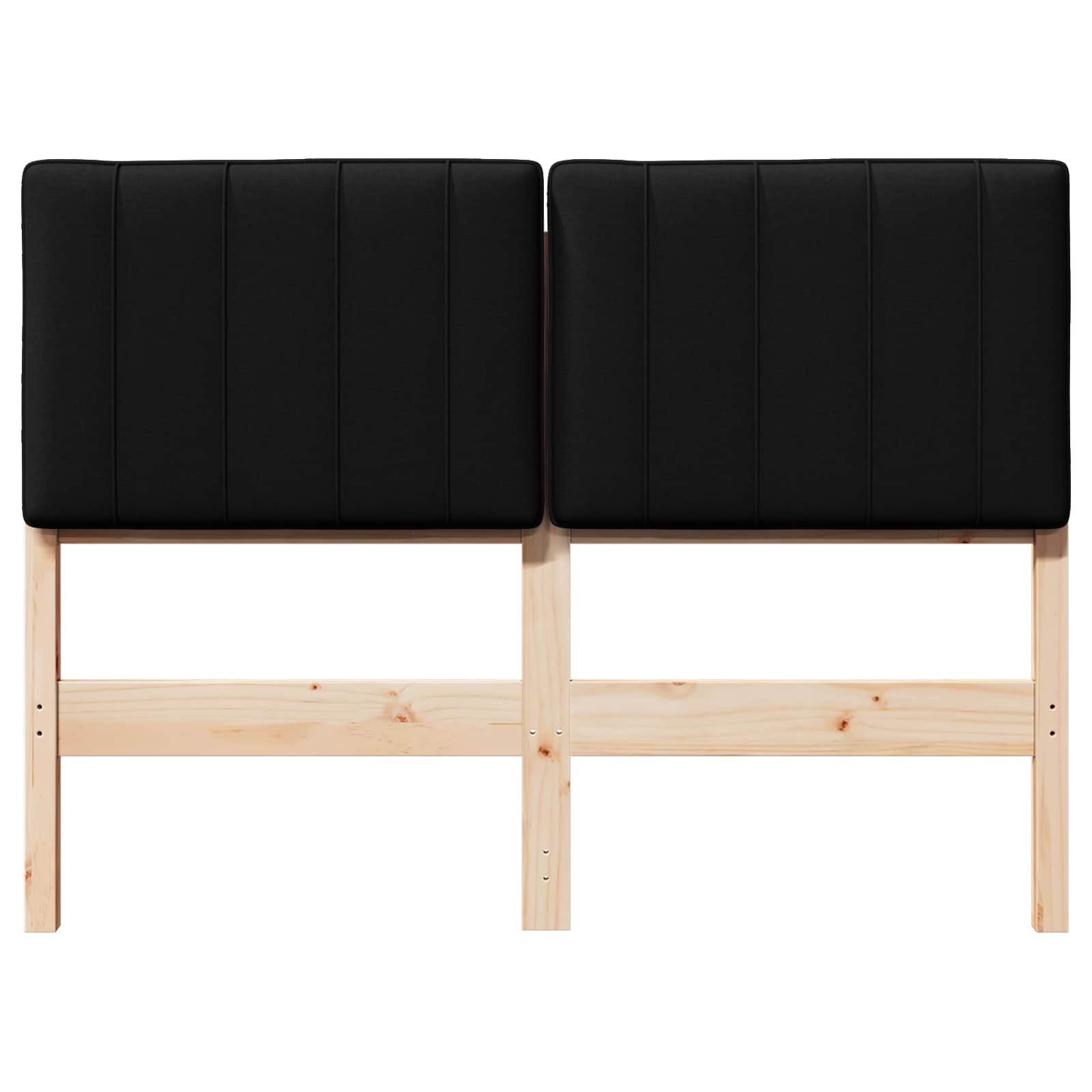 Gestoffeerd hoofdbord Bruin en zwart 120 cm Massief grenenhout