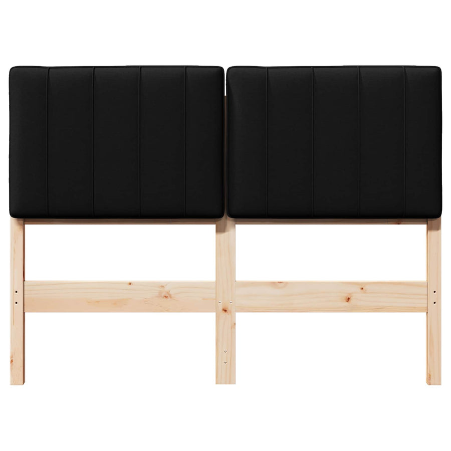 Gestoffeerd hoofdbord Bruin en zwart 120 cm Massief grenenhout