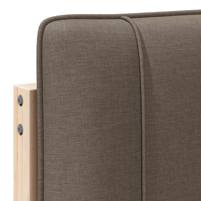 Gestoffeerd hoofdbord Bruin en Taupe 120 cm Massief grenenhout