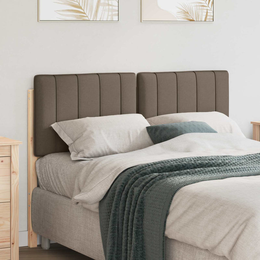 Gestoffeerd hoofdbord Bruin en Taupe 120 cm Massief grenenhout