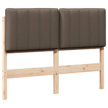 Gestoffeerd hoofdbord Bruin en Taupe 120 cm Massief grenenhout