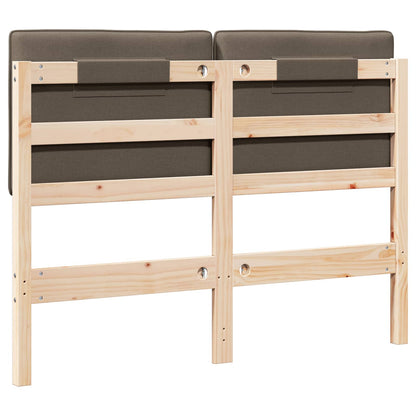 Gestoffeerd hoofdbord Bruin en Taupe 120 cm Massief grenenhout