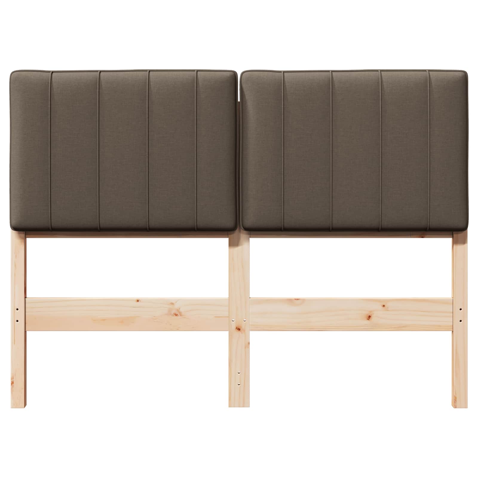 Gestoffeerd hoofdbord Bruin en Taupe 120 cm Massief grenenhout