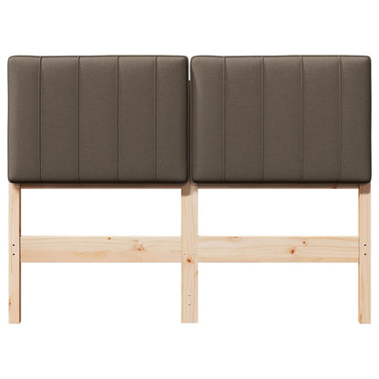 Gestoffeerd hoofdbord Bruin en Taupe 120 cm Massief grenenhout