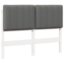Gestoffeerd hoofdbord met hoofdeinde Wit en Lichtgrijs 120 cm