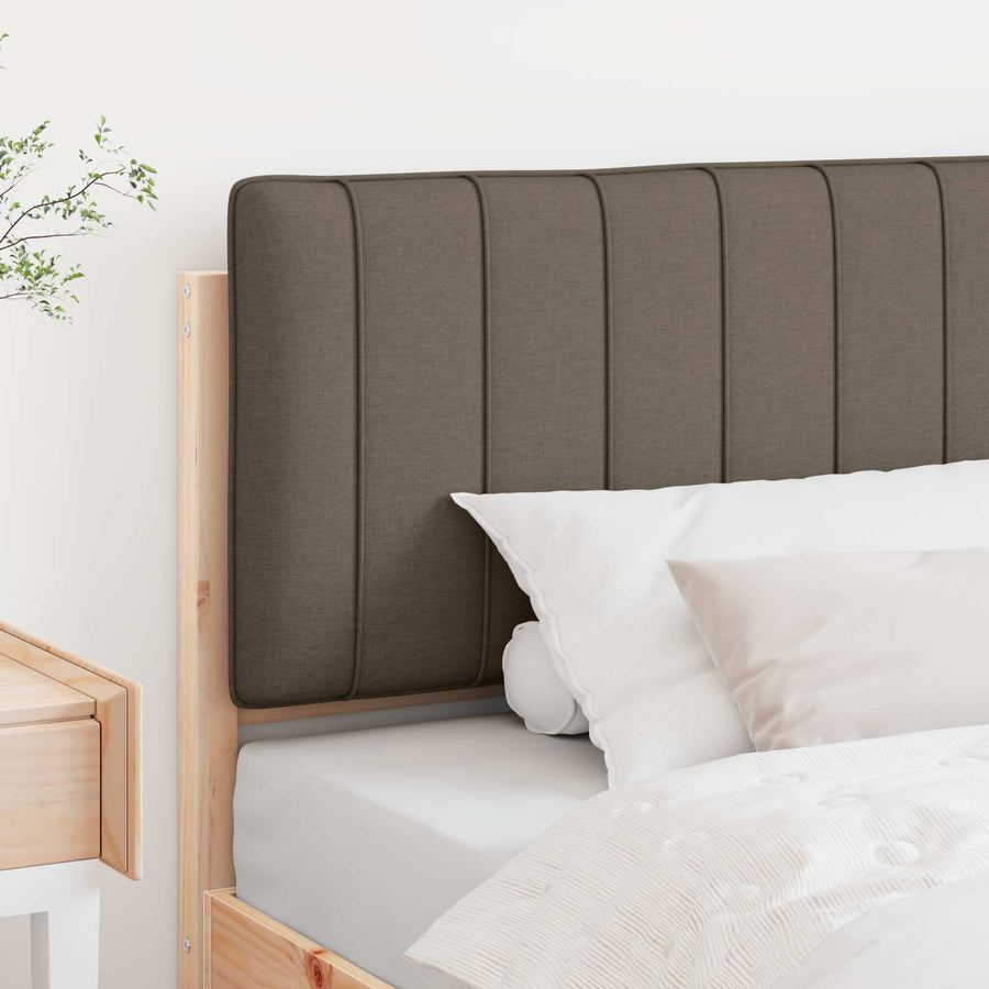Gestoffeerd hoofdbord Bruin en Taupe 100 cm Massief grenenhout