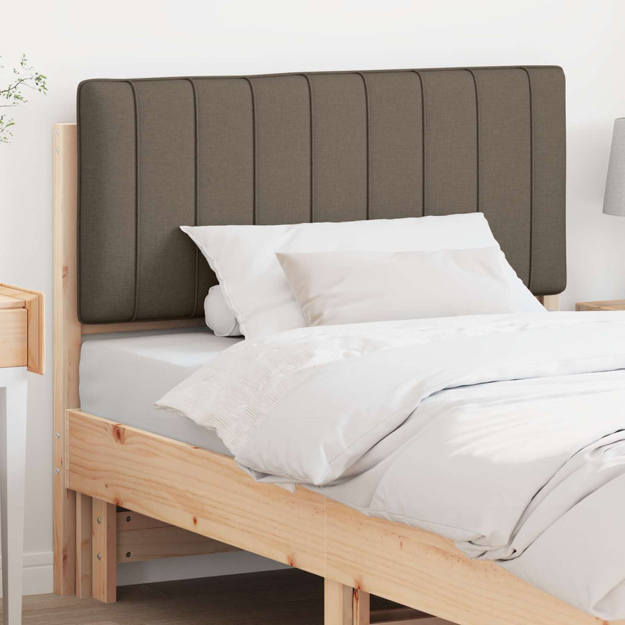 Gestoffeerd hoofdbord Bruin en Taupe 100 cm Massief grenenhout