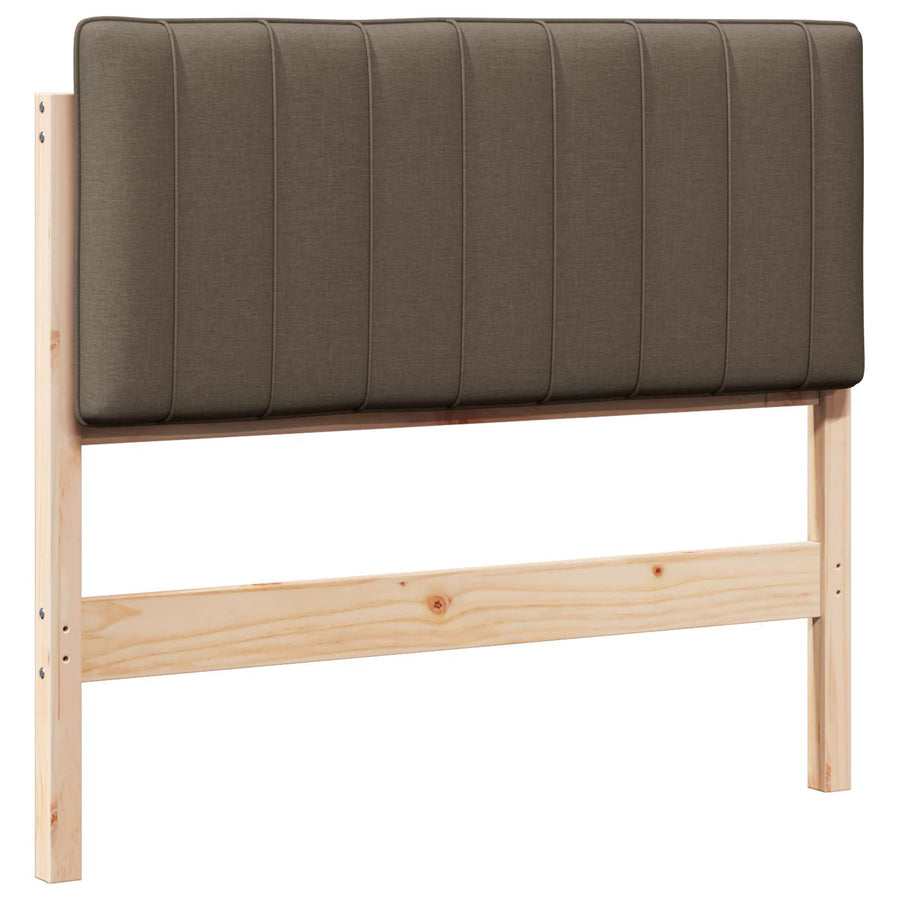 Gestoffeerd hoofdbord Bruin en Taupe 100 cm Massief grenenhout