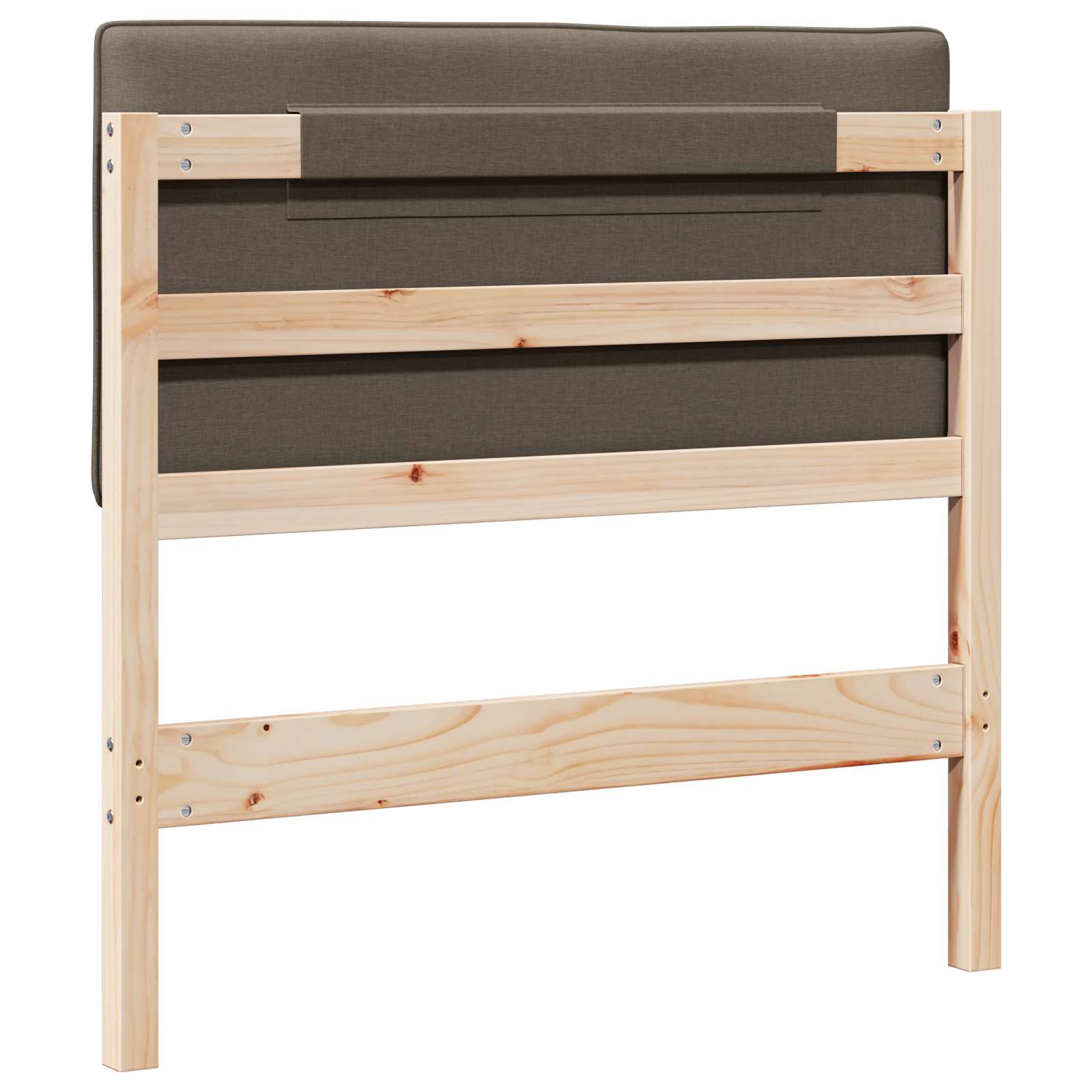 Gestoffeerd hoofdbord Bruin en Taupe 100 cm Massief grenenhout