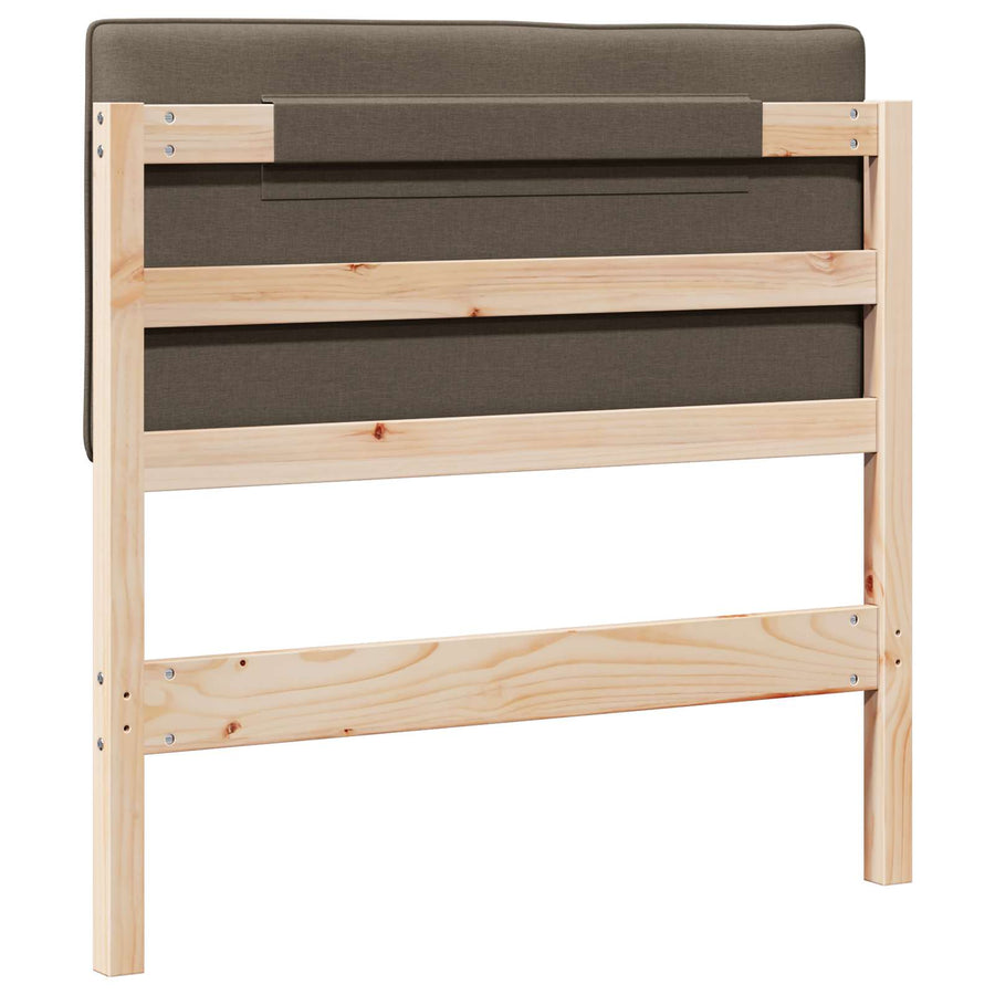 Gestoffeerd hoofdbord Bruin en Taupe 100 cm Massief grenenhout