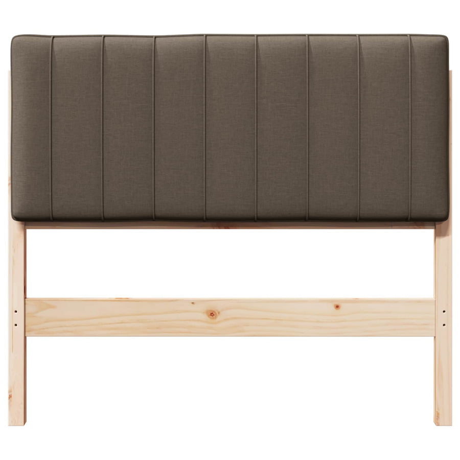 Gestoffeerd hoofdbord Bruin en Taupe 100 cm Massief grenenhout