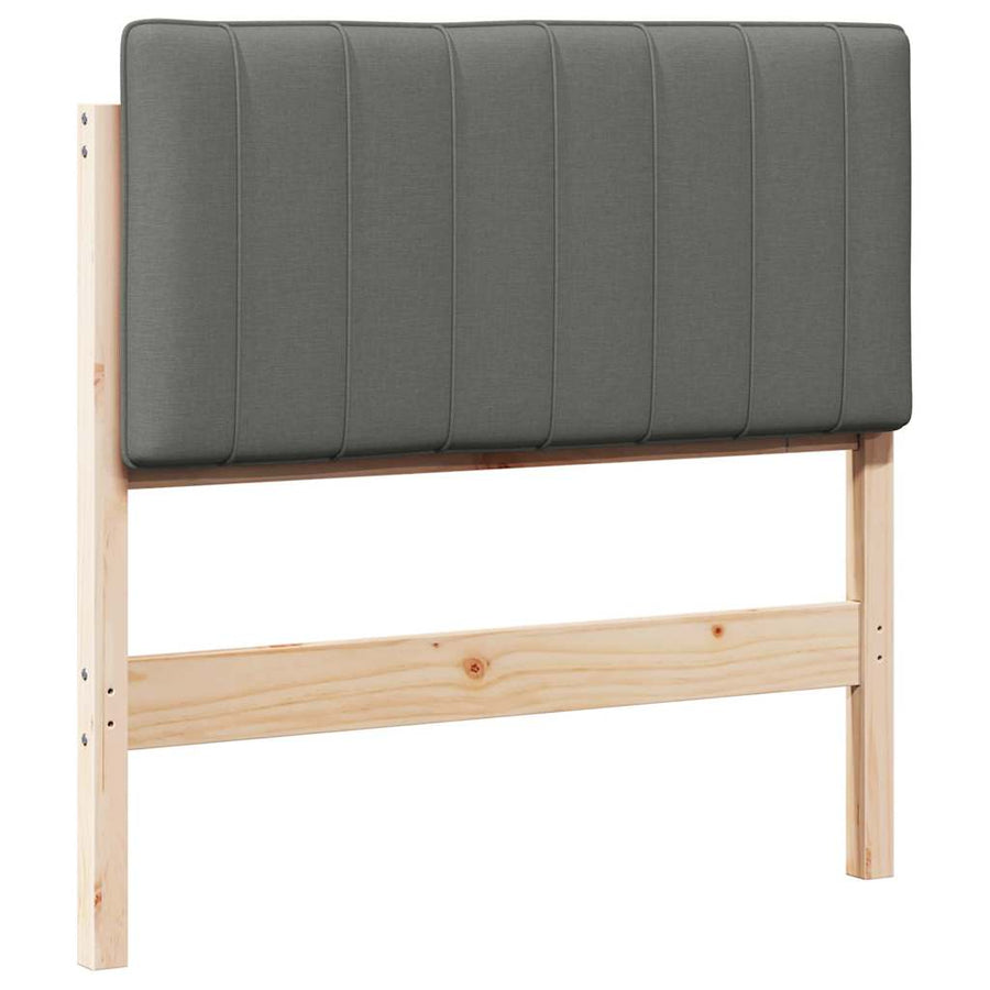 Gestoffeerd hoofdbord met hoofdeinde Bruin en Licht Grijs 90 cm