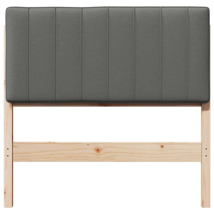 Gestoffeerd hoofdbord met hoofdeinde Bruin en Licht Grijs 90 cm