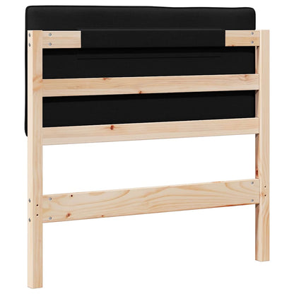 Gestoffeerd hoofdbord Bruin en zwart 90 cm Massief grenenhout