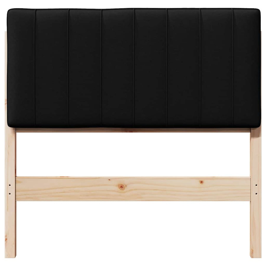 Gestoffeerd hoofdbord Bruin en zwart 90 cm Massief grenenhout