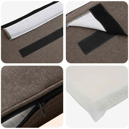 Gestoffeerd hoofdbord Bruin en Taupe 90 cm Massief grenenhout