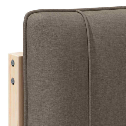 Gestoffeerd hoofdbord Bruin en Taupe 90 cm Massief grenenhout