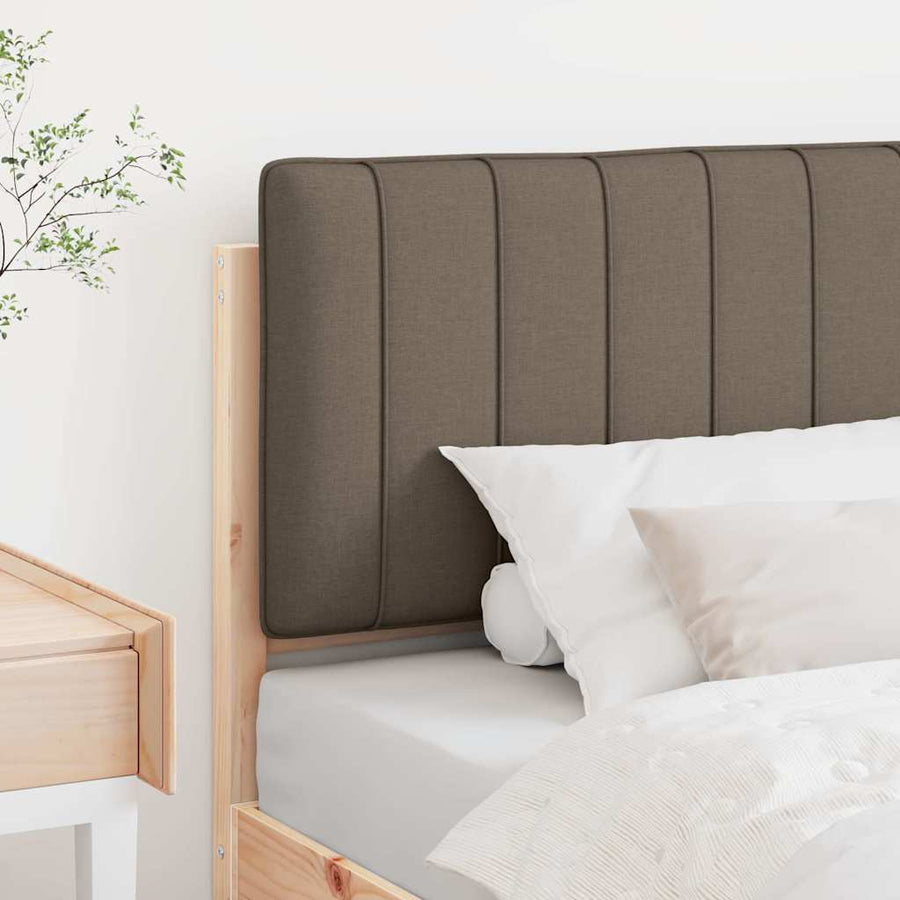 Gestoffeerd hoofdbord Bruin en Taupe 90 cm Massief grenenhout