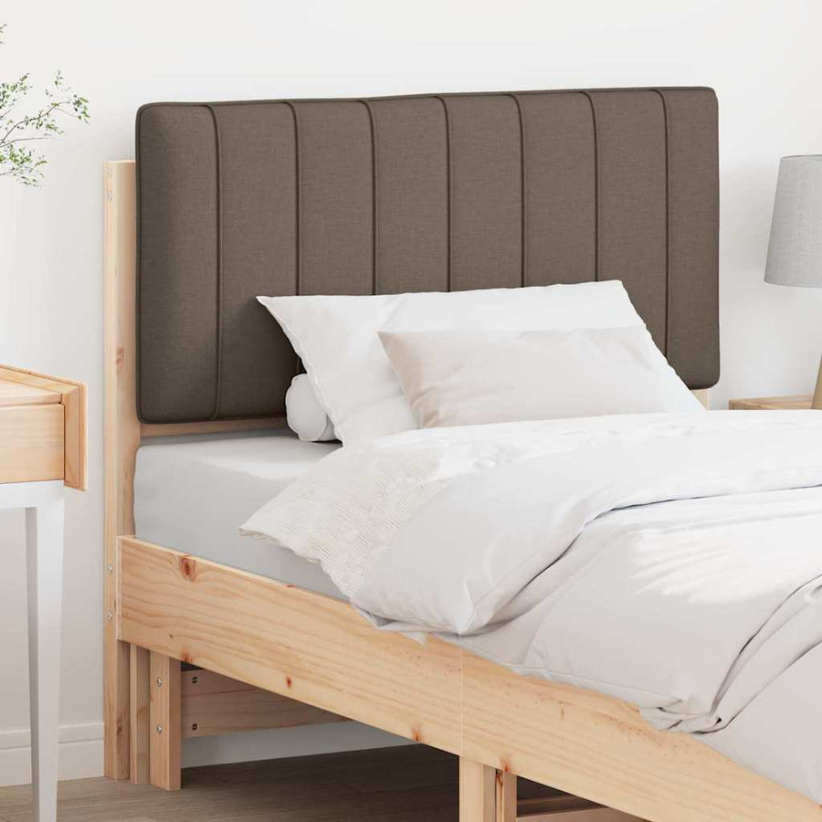 Gestoffeerd hoofdbord Bruin en Taupe 90 cm Massief grenenhout