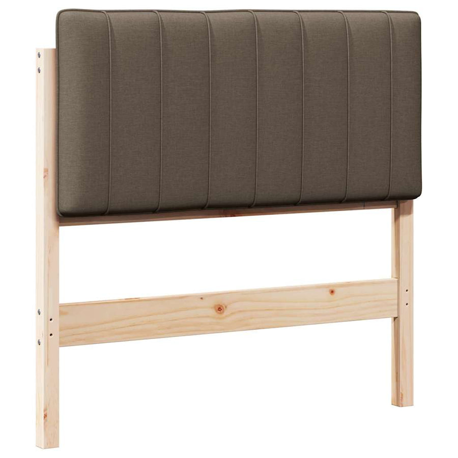 Gestoffeerd hoofdbord Bruin en Taupe 90 cm Massief grenenhout