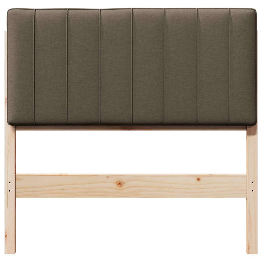 Gestoffeerd hoofdbord Bruin en Taupe 90 cm Massief grenenhout