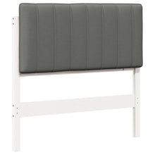Gestoffeerd hoofdbord met hoofdeinde Wit en Lichtgrijs 90 cm