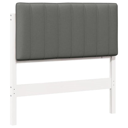 Gestoffeerd hoofdbord met hoofdeinde Wit en Lichtgrijs 90 cm