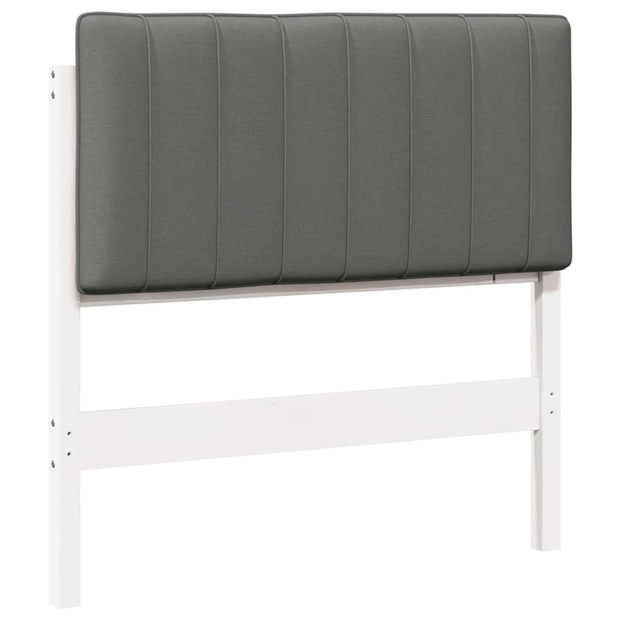 Gestoffeerd hoofdbord met hoofdeinde Wit en Lichtgrijs 90 cm