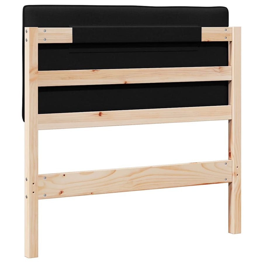 Gestoffeerd hoofdbord Bruin en zwart 80 cm Massief grenenhout