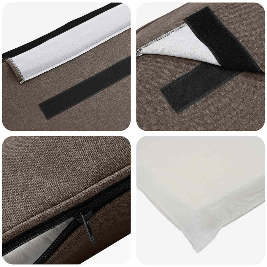 Gestoffeerd hoofdbord Bruin en Taupe 80 cm Massief grenenhout