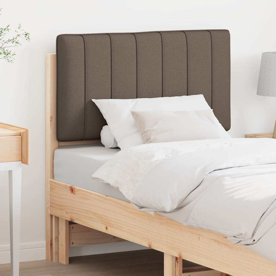 Gestoffeerd hoofdbord Bruin en Taupe 80 cm Massief grenenhout