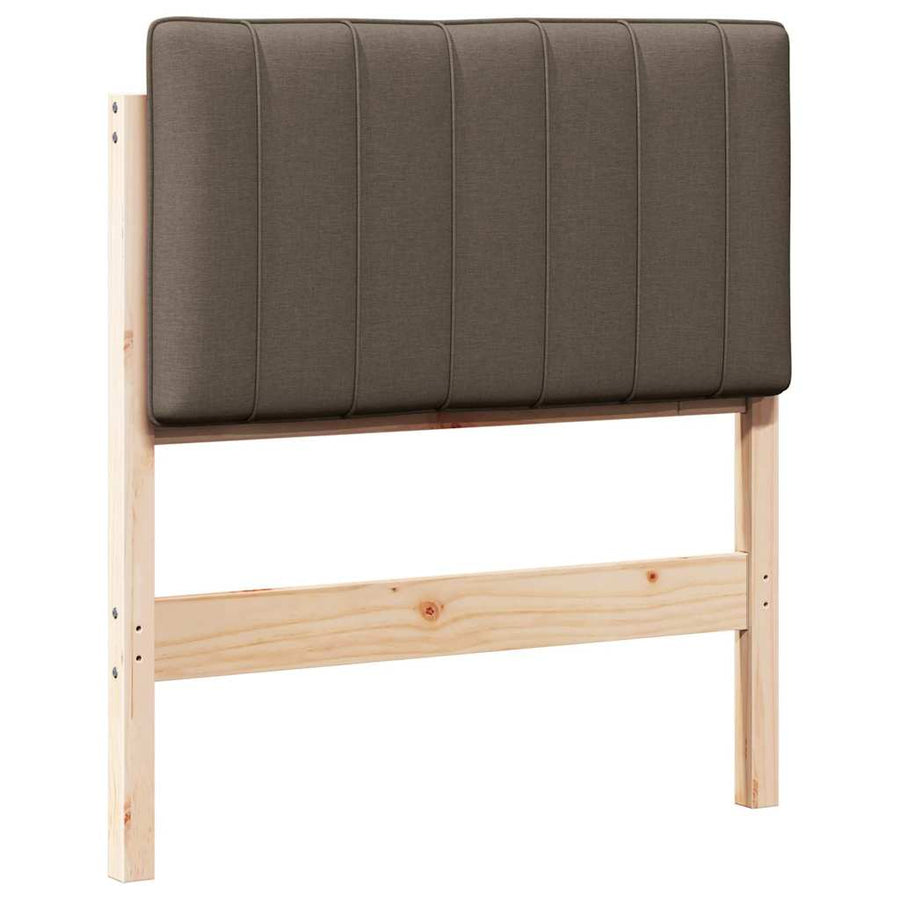 Gestoffeerd hoofdbord Bruin en Taupe 80 cm Massief grenenhout
