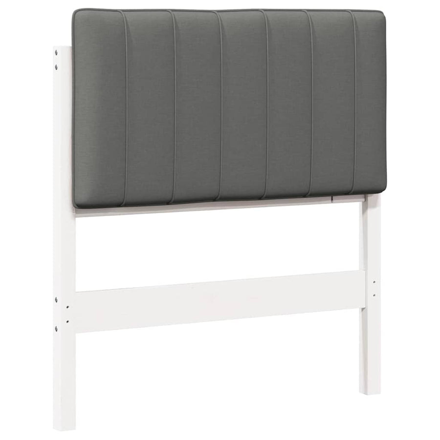 Gestoffeerd hoofdbord met hoofdeinde Wit en Lichtgrijs 80 cm