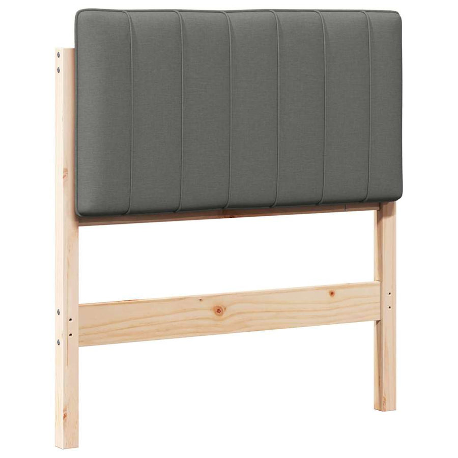 Gestoffeerd hoofdbord met hoofdeinde Bruin en Licht Grijs 75 cm