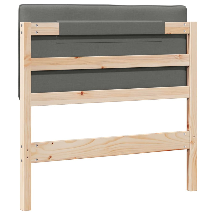 Gestoffeerd hoofdbord met hoofdeinde Bruin en Licht Grijs 75 cm