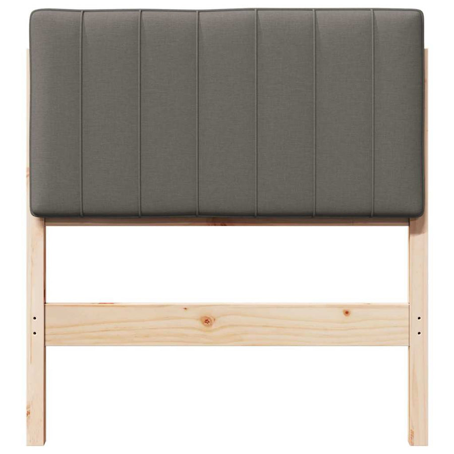 Gestoffeerd hoofdbord met hoofdeinde Bruin en Licht Grijs 75 cm