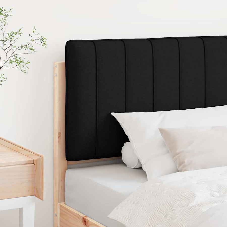 Gestoffeerd hoofdbord Bruin en zwart 75 cm Massief grenenhout