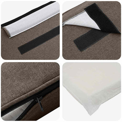Gestoffeerd hoofdbord Bruin en Taupe 75 cm Massief grenenhout