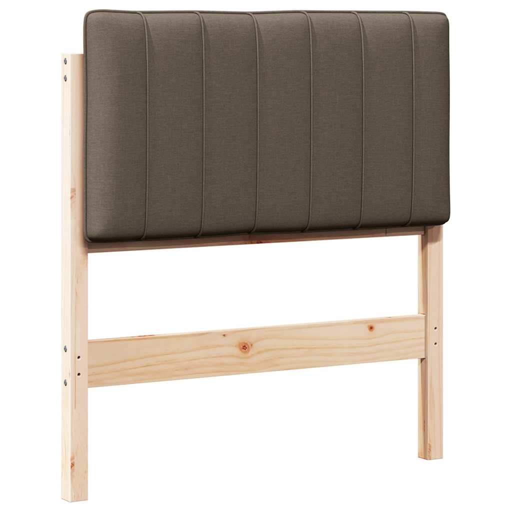 Gestoffeerd hoofdbord Bruin en Taupe 75 cm Massief grenenhout