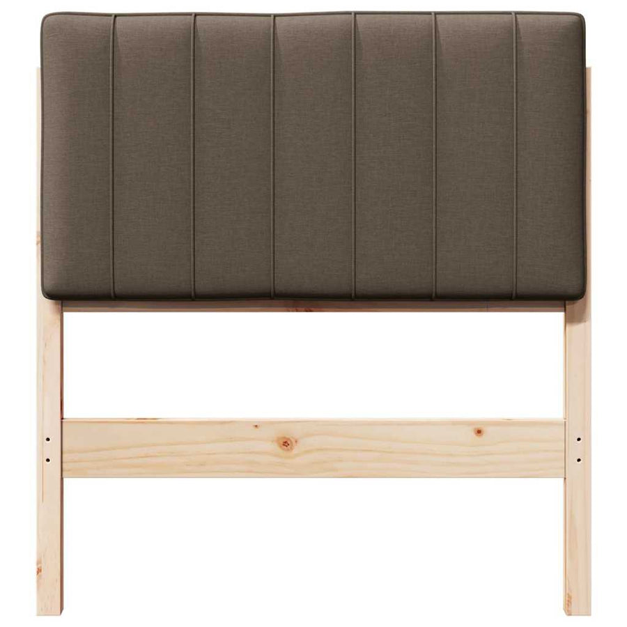 Gestoffeerd hoofdbord Bruin en Taupe 75 cm Massief grenenhout