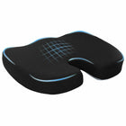 Seat Cushion Solid Black 47 x 36.5 x 8 cm Memory Foam