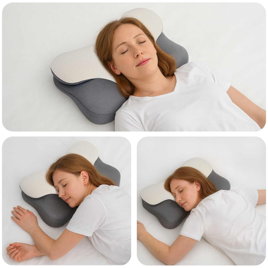 Hoofdkussen met kussen Wit 59 x 38 x 14 cm Polyester