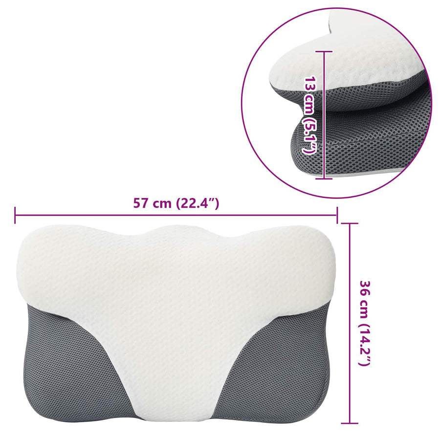 Hoofdkussen met kussen Wit 59 x 38 x 14 cm Polyester