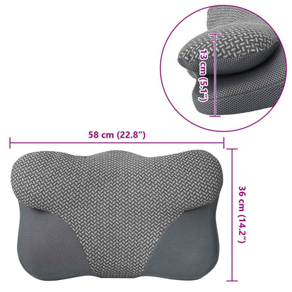 Hoofdkussen met kussen Grijs 59 x 38 x 14 cm Polyester