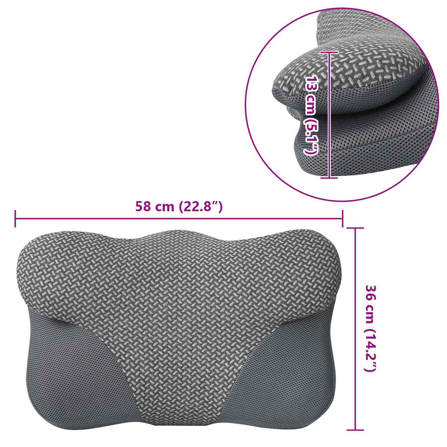 Hoofdkussen met kussen Grijs 59 x 38 x 14 cm Polyester