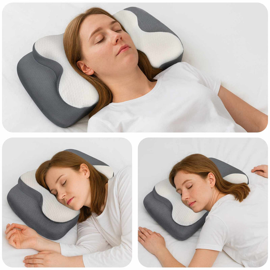 Hoofdkussen met kussen Wit 60 x 37 x 13 cm Polyester