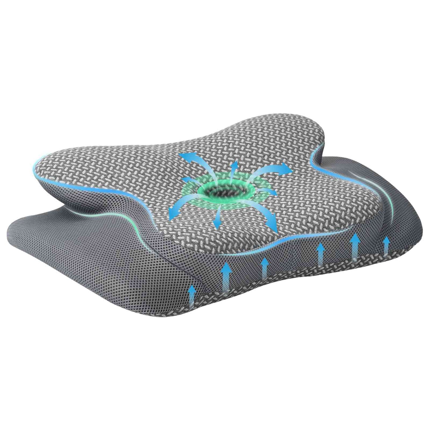 Hoofdkussen met kussen Grijs 60 x 37 x 13 cm Polyester